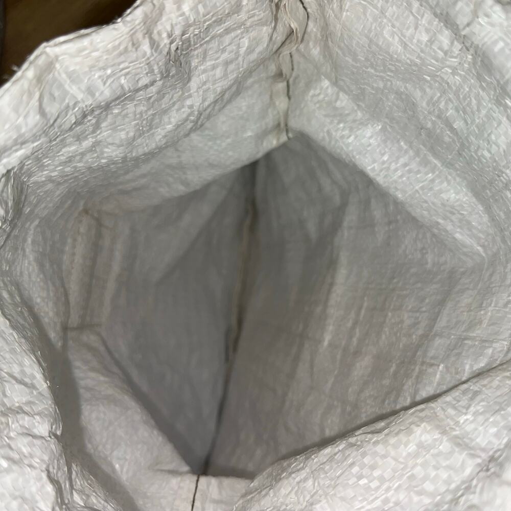 Beba Drawstring Backpack White Woven Sack Bag Minimalist Lightweight Gym Travel - Picture 6 of 6